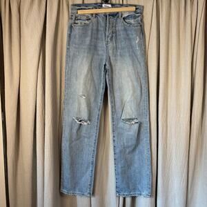Pistola Distressed Light Wash Straight Leg Jeans Size 27